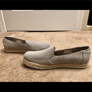 GREY TOM SLIP ONS